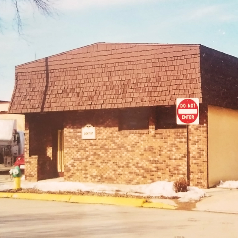 Image description: The original brick office of Dr. Snyder and Dr. Hallstrom in Willmar, Minnesota.